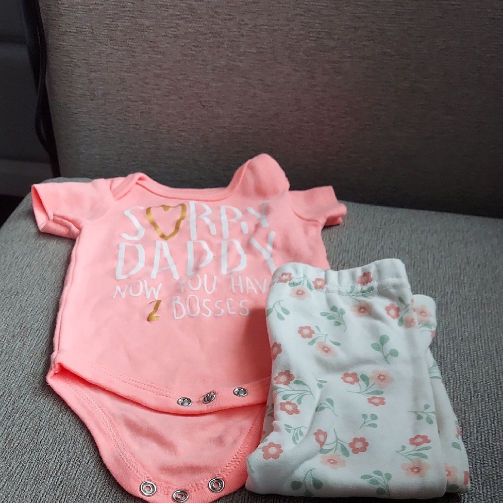 Baby Starters Pink and White Outfit Set